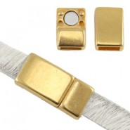 DQ Metall Magnetverschluss 17x8mm für 5mm Flach draht Gold